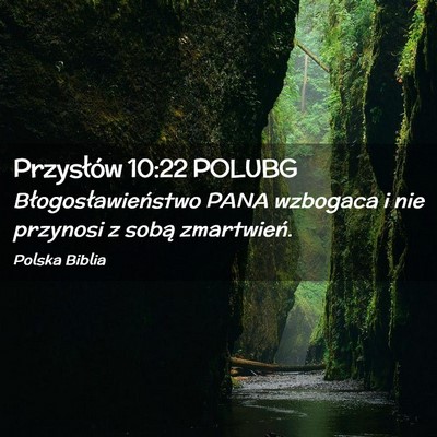 Picture 02 - Przysłów 10:22 POLUBG - Błogosławieństwo PANA wzbogaca i nie przynosi - Bible Verse Picture