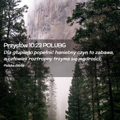 Picture 02 - Przysłów 10:23 POLUBG - Dla głupiego popełnić haniebny czyn to zabawa, - Bible Verse Picture