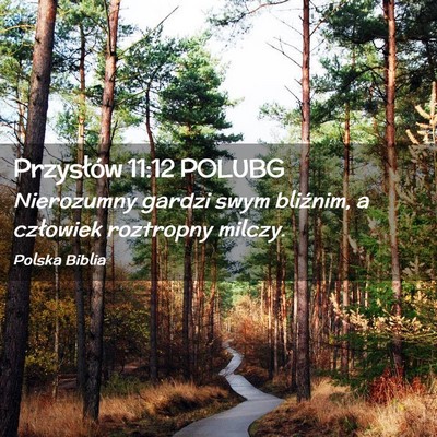 Picture 02 - Przysłów 11:12 POLUBG - Nierozumny gardzi swym bliźnim, a człowiek - Bible Verse Picture