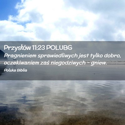 Picture 02 - Przysłów 11:23 POLUBG - Pragnieniem sprawiedliwych jest tylko dobro, - Bible Verse Picture