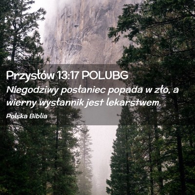 Picture 02 - Przysłów 13:17 POLUBG - Niegodziwy posłaniec popada w zło, a wierny - Bible Verse Picture