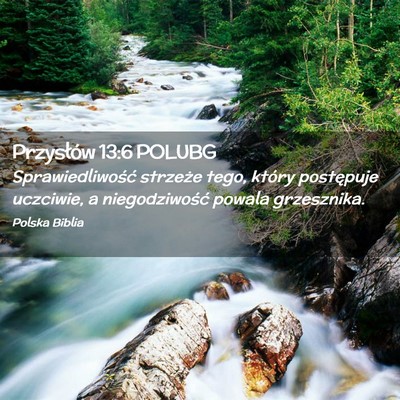 Picture 02 - Przysłów 13:6 POLUBG - Sprawiedliwość strzeże tego, który postępuje - Bible Verse Picture