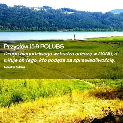 Picture 02 - Przysłów 15:9 POLUBG - Droga niegodziwego wzbudza odrazę w PANU, a - Bible Verse Picture