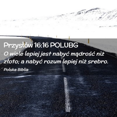 Picture 02 - Przysłów 16:16 POLUBG - O wiele lepiej jest nabyć mądrość niż - Bible Verse Picture