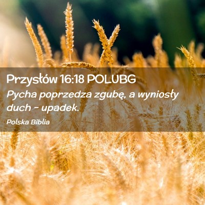 Picture 02 - Przysłów 16:18 POLUBG - Pycha poprzedza zgubę, a wyniosły duch – - Bible Verse Picture