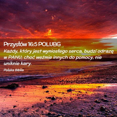 Picture 02 - Przysłów 16:5 POLUBG - Każdy, który jest wyniosłego serca, budzi - Bible Verse Picture