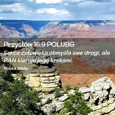 Picture 02 - Przysłów 16:9 POLUBG - Serce człowieka obmyśla swe drogi, ale PAN - Bible Verse Picture
