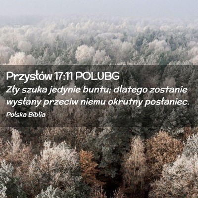 Picture 02 - Przysłów 17:11 POLUBG - Zły szuka jedynie buntu; dlatego zostanie - Bible Verse Picture