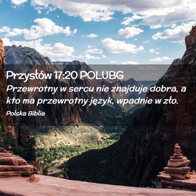 Picture 02 - Przysłów 17:20 POLUBG - Przewrotny w sercu nie znajduje dobra, a kto ma - Bible Verse Picture