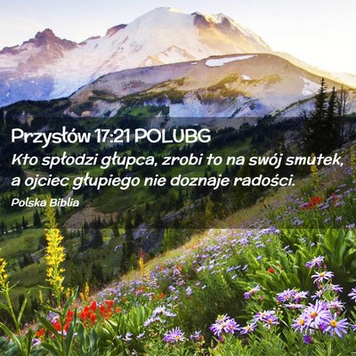 Picture 02 - Przysłów 17:21 POLUBG - Kto spłodzi głupca, zrobi to na swój smutek, a - Bible Verse Picture