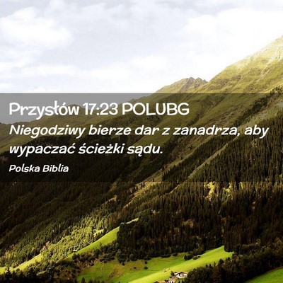 Picture 02 - Przysłów 17:23 POLUBG - Niegodziwy bierze dar z zanadrza, aby wypaczać - Bible Verse Picture