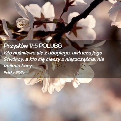 Picture 02 - Przysłów 17:5 POLUBG - Kto naśmiewa się z ubogiego, uwłacza jego - Bible Verse Picture
