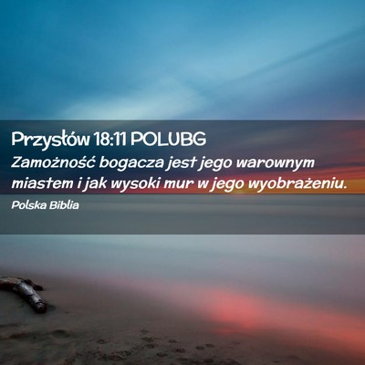 Picture 02 - Przysłów 18:11 POLUBG - Zamożność bogacza jest jego warownym miastem i - Bible Verse Picture