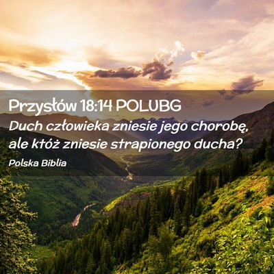 Picture 02 - Przysłów 18:14 POLUBG - Duch człowieka zniesie jego chorobę, ale któż - Bible Verse Picture