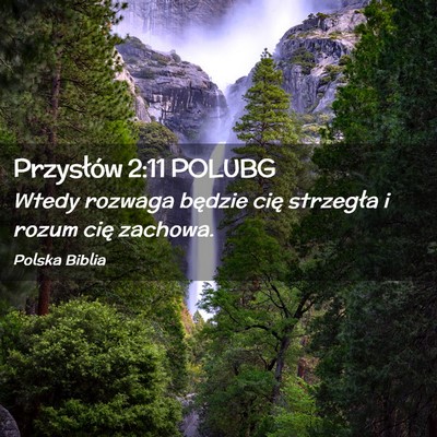 Picture 02 - Przysłów 2:11 POLUBG - Wtedy rozwaga będzie cię strzegła i rozum cię - Bible Verse Picture