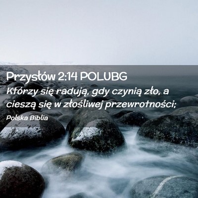Picture 02 - Przysłów 2:14 POLUBG - Którzy się radują, gdy czynią zło, a cieszą - Bible Verse Picture