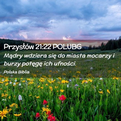 Picture 02 - Przysłów 21:22 POLUBG - Mądry wdziera się do miasta mocarzy i burzy - Bible Verse Picture