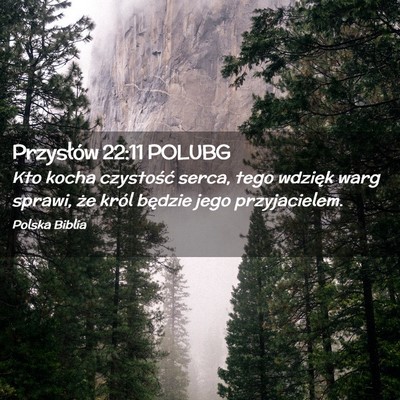 Picture 02 - Przysłów 22:11 POLUBG - Kto kocha czystość serca, tego wdzięk warg - Bible Verse Picture