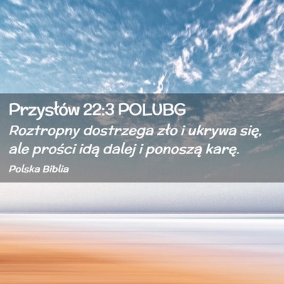 Picture 02 - Przysłów 22:3 POLUBG - Roztropny dostrzega zło i ukrywa się, ale - Bible Verse Picture