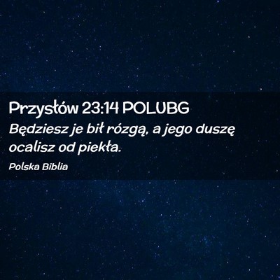 Picture 02 - Przysłów 23:14 POLUBG - Będziesz je bił rózgą, a jego duszę ocalisz - Bible Verse Picture