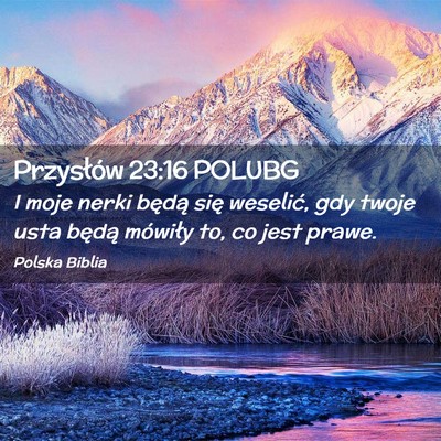 Picture 02 - Przysłów 23:16 POLUBG - I moje nerki będą się weselić, gdy twoje usta - Bible Verse Picture