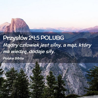 Picture 02 - Przysłów 24:5 POLUBG - Mądry człowiek jest silny, a mąż, który ma - Bible Verse Picture