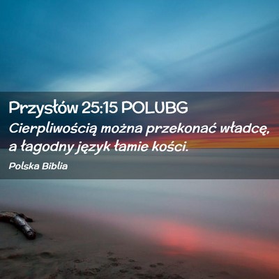 Picture 02 - Przysłów 25:15 POLUBG - Cierpliwością można przekonać władcę, a - Bible Verse Picture