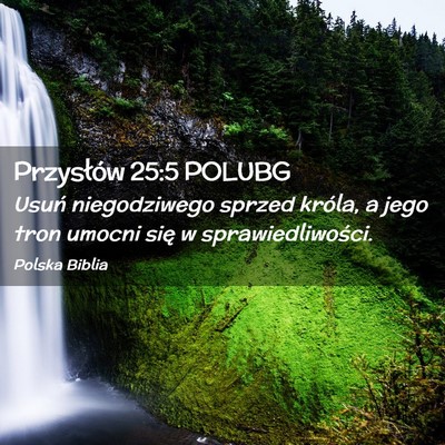 Picture 02 - Przysłów 25:5 POLUBG - Usuń niegodziwego sprzed króla, a jego tron - Bible Verse Picture