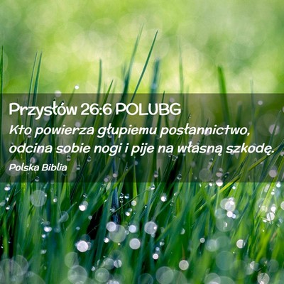 Picture 02 - Przysłów 26:6 POLUBG - Kto powierza głupiemu posłannictwo, odcina - Bible Verse Picture