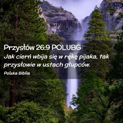 Picture 02 - Przysłów 26:9 POLUBG - Jak cierń wbija się w rękę pijaka, tak - Bible Verse Picture