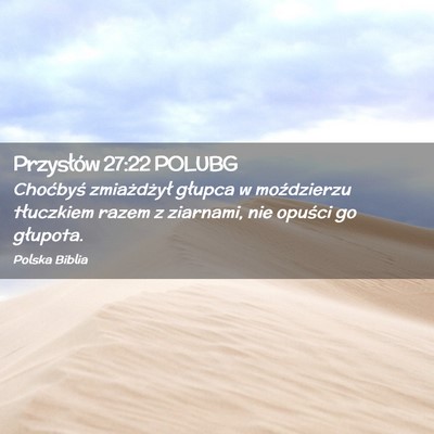 Picture 02 - Przysłów 27:22 POLUBG - Choćbyś zmiażdżył głupca w moździerzu - Bible Verse Picture
