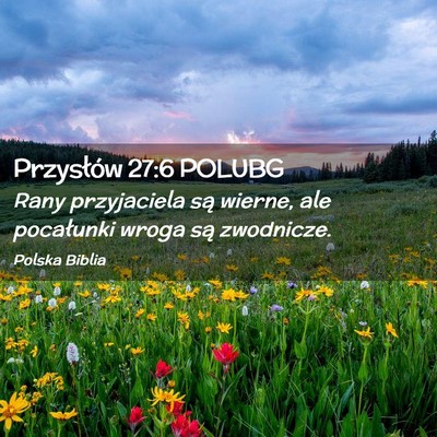 Picture 02 - Przysłów 27:6 POLUBG - Rany przyjaciela są wierne, ale pocałunki wroga - Bible Verse Picture