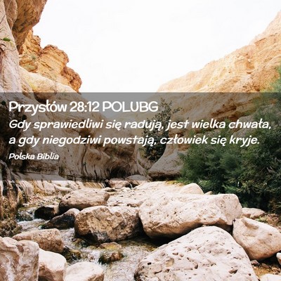 Picture 02 - Przysłów 28:12 POLUBG - Gdy sprawiedliwi się radują, jest wielka - Bible Verse Picture