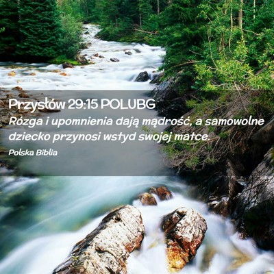 Picture 02 - Przysłów 29:15 POLUBG - Rózga i upomnienia dają mądrość, a samowolne - Bible Verse Picture
