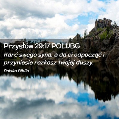 Picture 02 - Przysłów 29:17 POLUBG - Karć swego syna, a da ci odpocząć i przyniesie - Bible Verse Picture