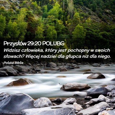 Picture 02 - Przysłów 29:20 POLUBG - Widzisz człowieka, który jest pochopny w swoich - Bible Verse Picture