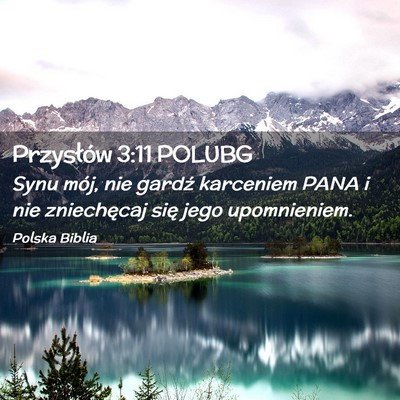 Picture 02 - Przysłów 3:11 POLUBG - Synu mój, nie gardź karceniem PANA i nie - Bible Verse Picture