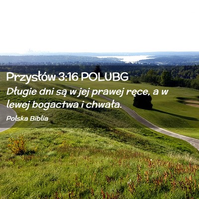 Picture 02 - Przysłów 3:16 POLUBG - Długie dni są w jej prawej ręce, a w lewej - Bible Verse Picture