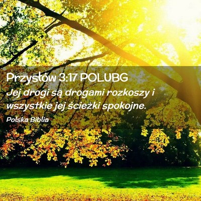Picture 02 - Przysłów 3:17 POLUBG - Jej drogi są drogami rozkoszy i wszystkie jej - Bible Verse Picture