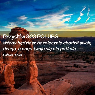 Picture 02 - Przysłów 3:23 POLUBG - Wtedy będziesz bezpiecznie chodził swoją - Bible Verse Picture