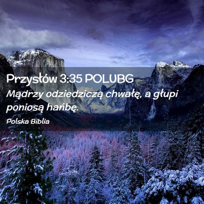 Picture 02 - Przysłów 3:35 POLUBG - Mądrzy odziedziczą chwałę, a głupi poniosą - Bible Verse Picture