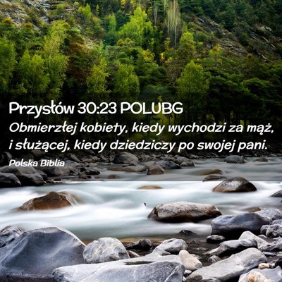 Picture 02 - Przysłów 30:23 POLUBG - Obmierzłej kobiety, kiedy wychodzi za mąż, i - Bible Verse Picture