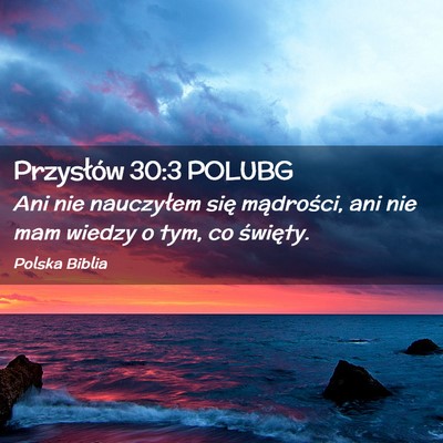 Picture 02 - Przysłów 30:3 POLUBG - Ani nie nauczyłem się mądrości, ani nie mam - Bible Verse Picture