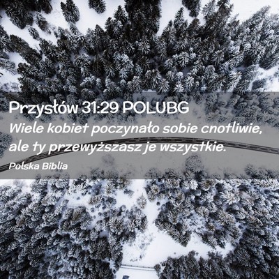 Picture 02 - Przysłów 31:29 POLUBG - Wiele kobiet poczynało sobie cnotliwie, ale ty - Bible Verse Picture