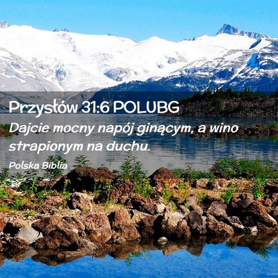 Picture 02 - Przysłów 31:6 POLUBG - Dajcie mocny napój ginącym, a wino strapionym - Bible Verse Picture