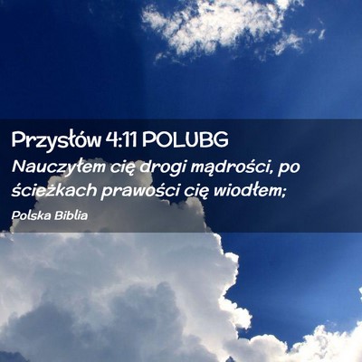 Picture 02 - Przysłów 4:11 POLUBG - Nauczyłem cię drogi mądrości, po ścieżkach - Bible Verse Picture