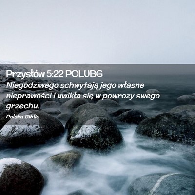 Picture 02 - Przysłów 5:22 POLUBG - Niegodziwego schwytają jego własne nieprawości - Bible Verse Picture