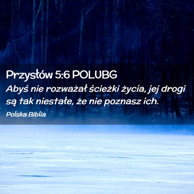 Picture 02 - Przysłów 5:6 POLUBG - Abyś nie rozważał ścieżki życia, jej drogi - Bible Verse Picture