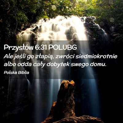 Picture 02 - Przysłów 6:31 POLUBG - Ale jeśli go złapią, zwróci siedmiokrotnie - Bible Verse Picture
