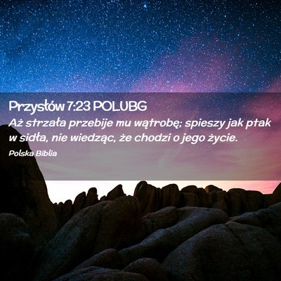 Picture 02 - Przysłów 7:23 POLUBG - Aż strzała przebije mu wątrobę; spieszy jak - Bible Verse Picture